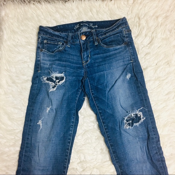 American Eagle Outfitters Skinny Jeans Ripped Size 4 - Picture 5 of 15